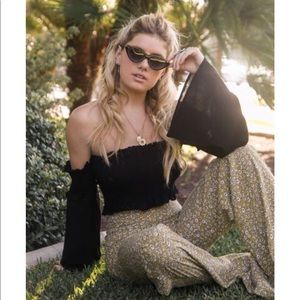 American Threads Black Off-the-Shoulder Top